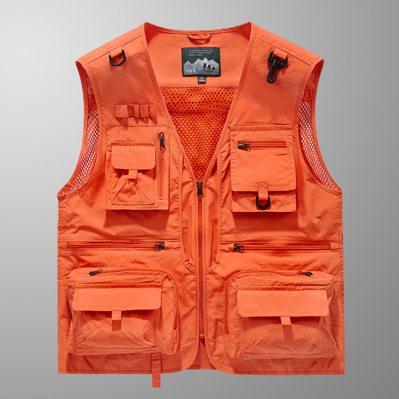 Herren Multifunktionale Angler- und Utility‑Weste mit Mesh‑Einsätzen und Mehrfach‑Taschen Nord Taschen