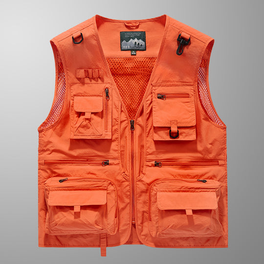 Herren Multifunktionale Angler- und Utility‑Weste mit Mesh‑Einsätzen und Mehrfach‑Taschen Nord Taschen