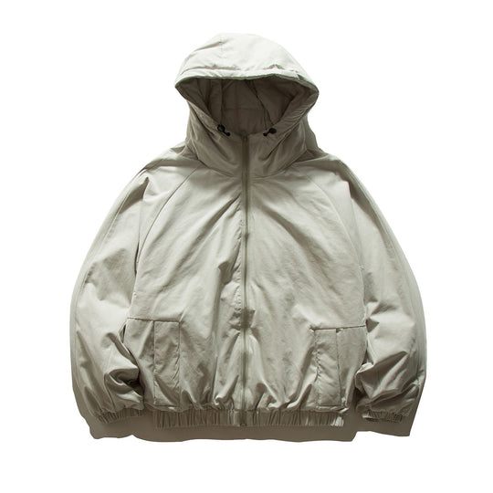 Unisex Oversized wattierte Kapuzenjacke mit elastischem Saum und verdeckten Taschen Nord Taschen