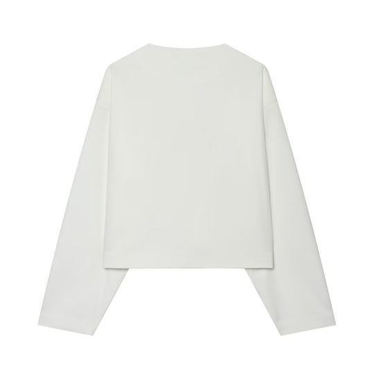 Damen Kurzblazer ohne Kragen mit Schmuckknöpfen und kurzem Cropped‑Schnitt Nord Taschen