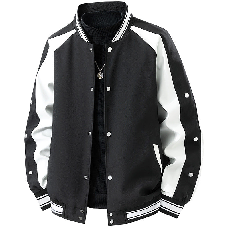 Herren Retro-College-Blouson mit Druckknopfverschluss, Raglanärmeln und Rippbündchen Nord Taschen