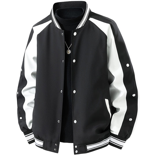 Herren Retro-College-Blouson mit Druckknopfverschluss, Raglanärmeln und Rippbündchen Nord Taschen