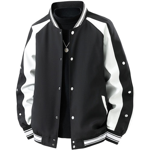 Herren Retro-College-Blouson mit Druckknopfverschluss, Raglanärmeln und Rippbündchen Nord Taschen