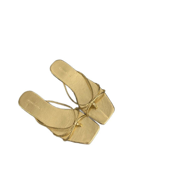 Damen Stylische Riemchen-Sandalen mit quadratischer Zehenpartie und feinem Bindedesign