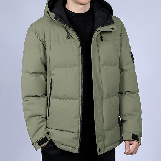 Herren Kurz geschnittene gesteppte Winterjacke mit Kapuze, winddichter Membran & verstellbaren Manschetten Nord Taschen