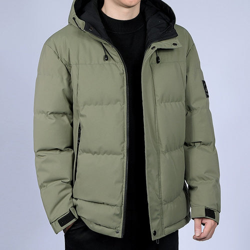 Herren Kurz geschnittene gesteppte Winterjacke mit Kapuze, winddichter Membran & verstellbaren Manschetten Nord Taschen