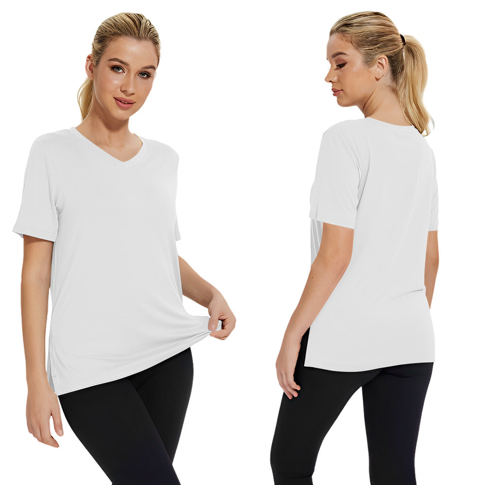 Damen Funktionales V-Ausschnitt Sportshirt mit atmungsaktiver Technologie Nord Taschen