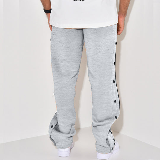 Herren Snap-Trackhose mit seitlichem Kontraststreifen, Druckknopf-Leiste und elastischem Bund Nord Taschen