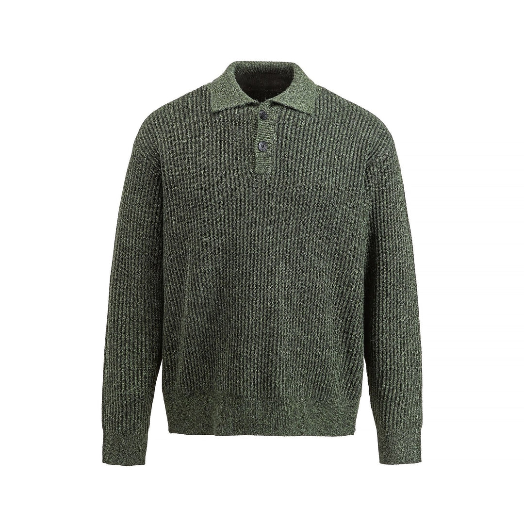 Herren Strickpullover mit Polokragen und markanter Rippenstruktur Nord Taschen