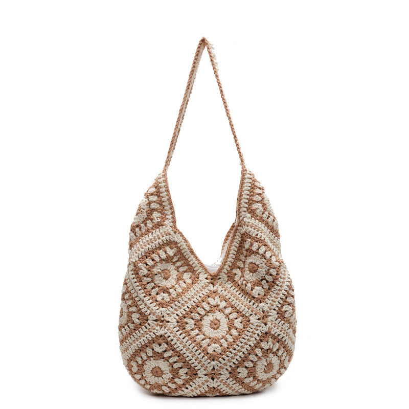 Damen Hobo-Tasche mit handgefertigtem Häkelmuster Nord Taschen