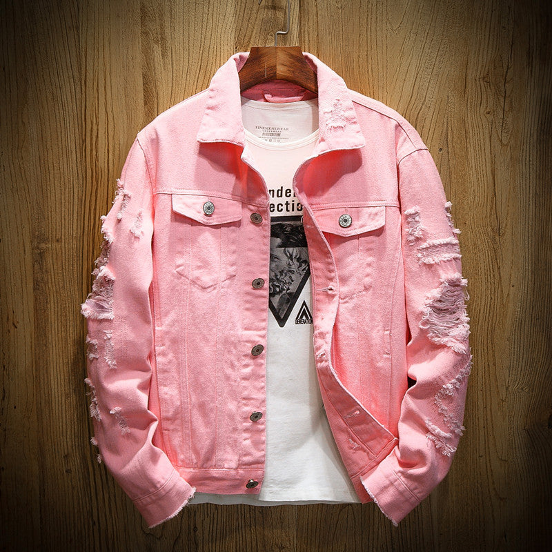 Herren Jeansjacke im Destroyed‑Look mit Rissdetails und aufgesetzten Brusttaschen Nord Taschen