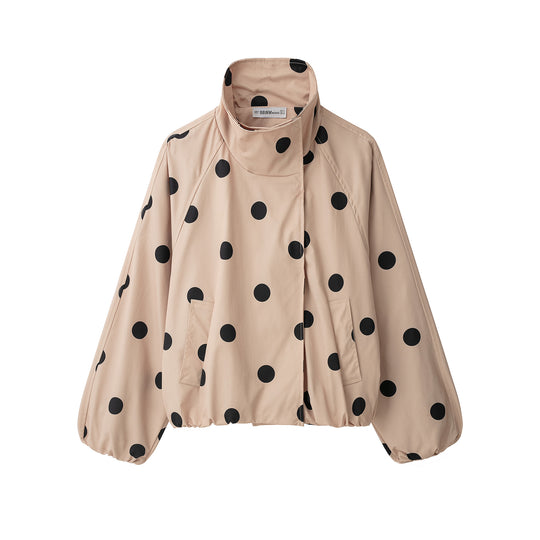 Damen Kurzjacke im Cape‑Stil mit Stehkragen und Ballonärmeln Nord Taschen