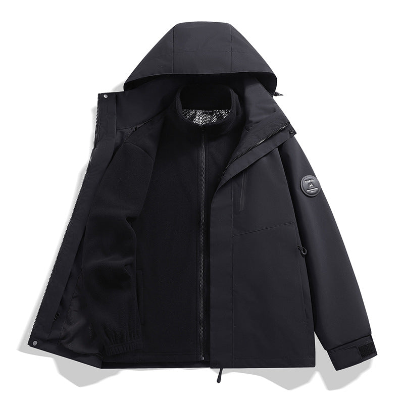 Herren Softshell-Performancejacke mit abnehmbarer Kapuze, verdecktem durchgehendem Reißverschluss und ergonomischem Schnitt Nord Taschen