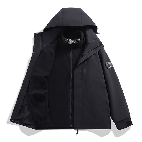 Herren Softshell-Performancejacke mit abnehmbarer Kapuze, verdecktem durchgehendem Reißverschluss und ergonomischem Schnitt Nord Taschen