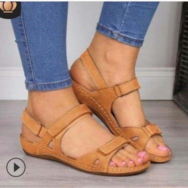 Damen Bequeme und verstellbare Sandalen mit Fußbett