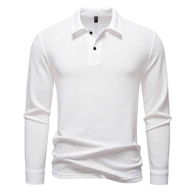 Herren Waffelstrick-Poloshirt mit Halbknopfleiste und Hemdkragen Nord Taschen