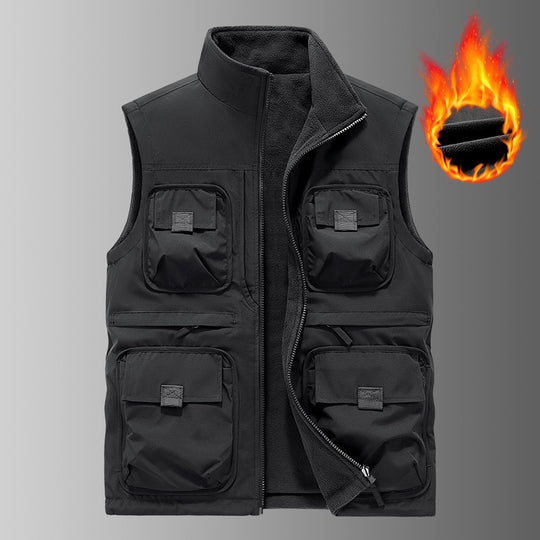 Herren Gefütterte Utility‑Weste mit Fleece‑Innenfutter und Mehrfachtaschen Nord Taschen