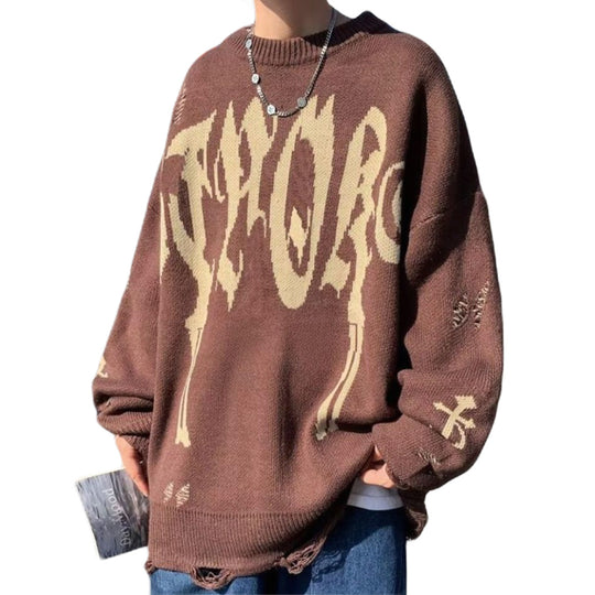 Damen Oversized Rundhalspullover Nord Taschen