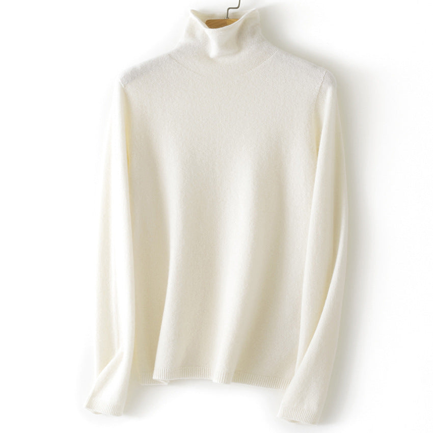 Damen Feinstrick Rollkragenpullover aus Kaschmirmischung leicht oversized Nord Taschen