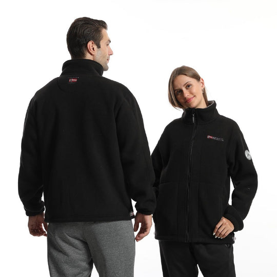 Herren Fleece-Outdoorjacke mit Stehkragen durchgehendem Reißverschluss und elastischen Bündchen Nord Taschen
