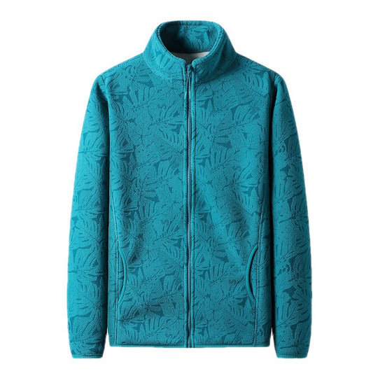 Damen Fleecejacke mit durchgehendem Reißverschluss und floraler Jacquard-Struktur Nord Taschen