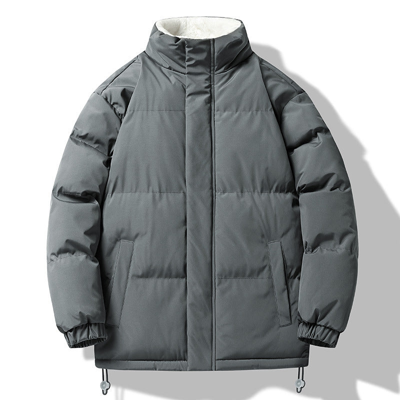 Herren weit geschnittene wattierte Steppjacke mit hochschließendem Kragen und Sherpa-Innenkragen Nord Taschen