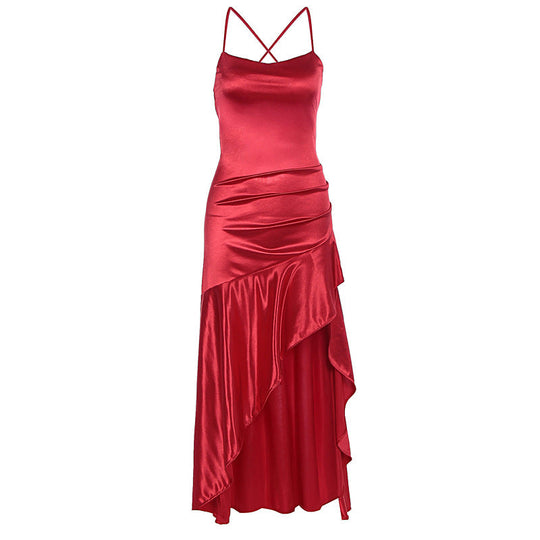 Damen Satin Abendkleid