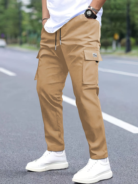 Herren Cargohose konisch zulaufend im Joggerstil mit Tunnelzug, Klappfächern & D‑Ring Nord Taschen