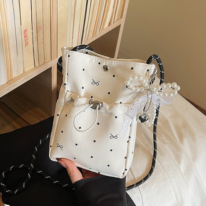 Damen praktische Mini-Umhängetasche mit Kordelzug Nord Taschen