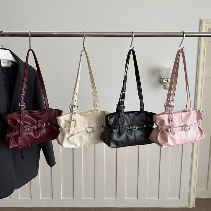Damen elegante Umhängetasche mit verspieltem Gürteldetail Nord Taschen