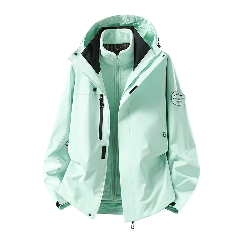 Herren zweilagige Softshell-Outdoorjacke mit herausnehmbarem Fleecefutter und verstellbarer Kapuze Nord Taschen