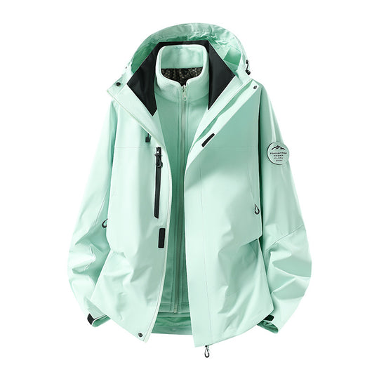 Herren zweilagige Softshell-Outdoorjacke mit herausnehmbarem Fleecefutter und verstellbarer Kapuze Nord Taschen