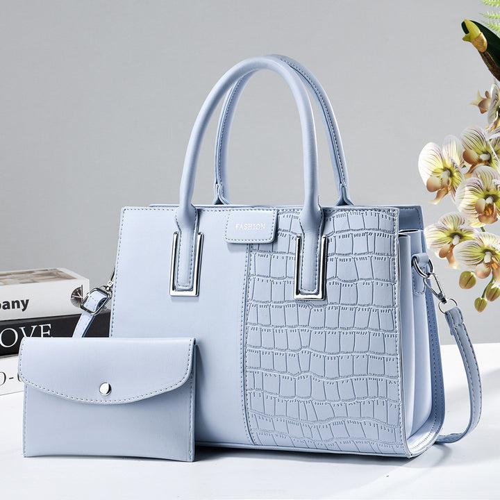 Damen elegante Handtasche im Krokodil-Look mit abnehmbarer Mini-Clutch Nord Taschen