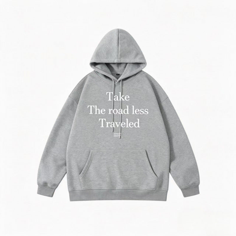 Unisex Oversize-Kapuzenpullover mit Statement-Print und Kängurutasche Nord Taschen