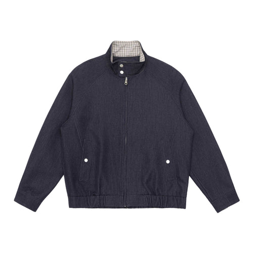 Unisex Kurzblouson im Denim‑Mix mit gesteppter Teilung, Stehkragen und verdecktem Reißverschluss Nord Taschen
