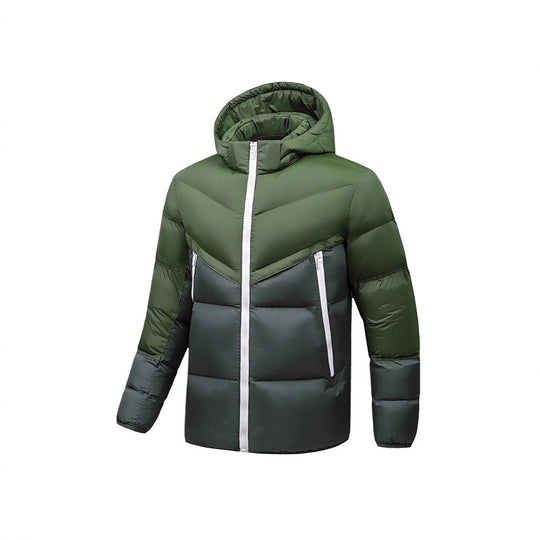 Herren Leichte Daunenoptik-Steppjacke mit Kapuze, winddichter Thermoisolierung und vertikalen Reißverschlusstaschen Nord Taschen