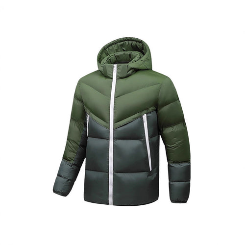 Herren Leichte Daunenoptik-Steppjacke mit Kapuze, winddichter Thermoisolierung und vertikalen Reißverschlusstaschen Nord Taschen