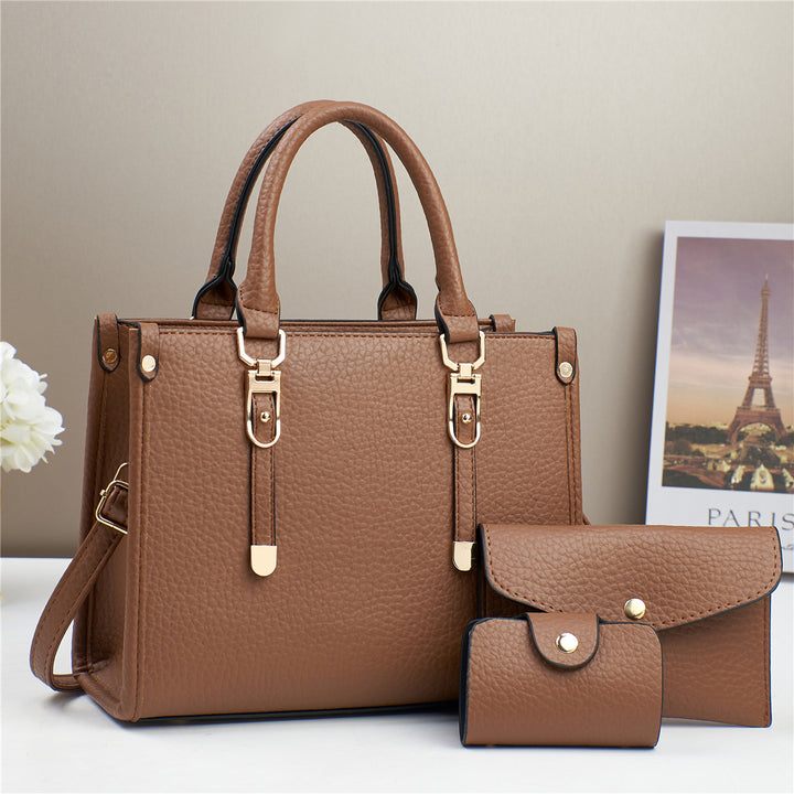 Damen elegante Kunstledertasche mit abnehmbarem Portemonnaie Nord Taschen