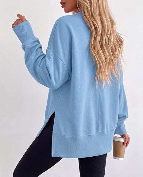 Damen Oversize‑Sweatshirt mit sichtbarer Mittelnaht und Rundhalsausschnitt Nord Taschen