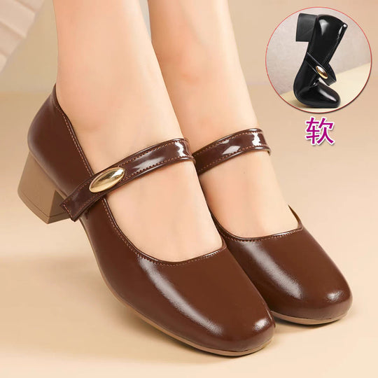 Damen Mary Jane Blockabsatzschuhe mit modischer Schnalle Nord Taschen