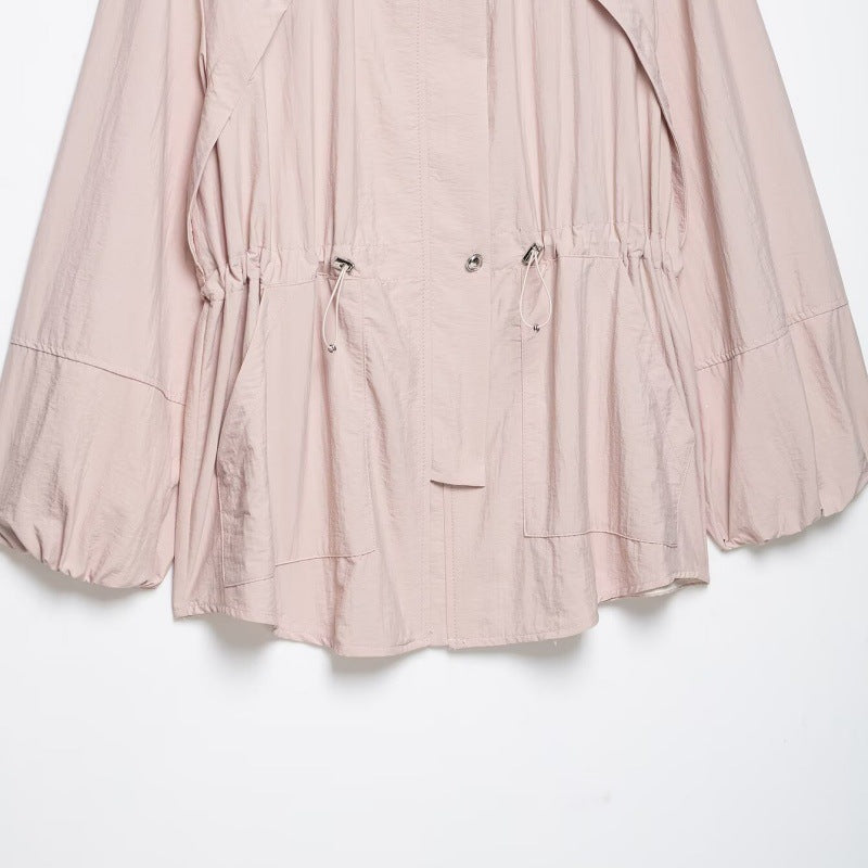 Damen leichter Oversize-Parka mit Tunnelzugtaillierung und Ballonärmeln Nord Taschen