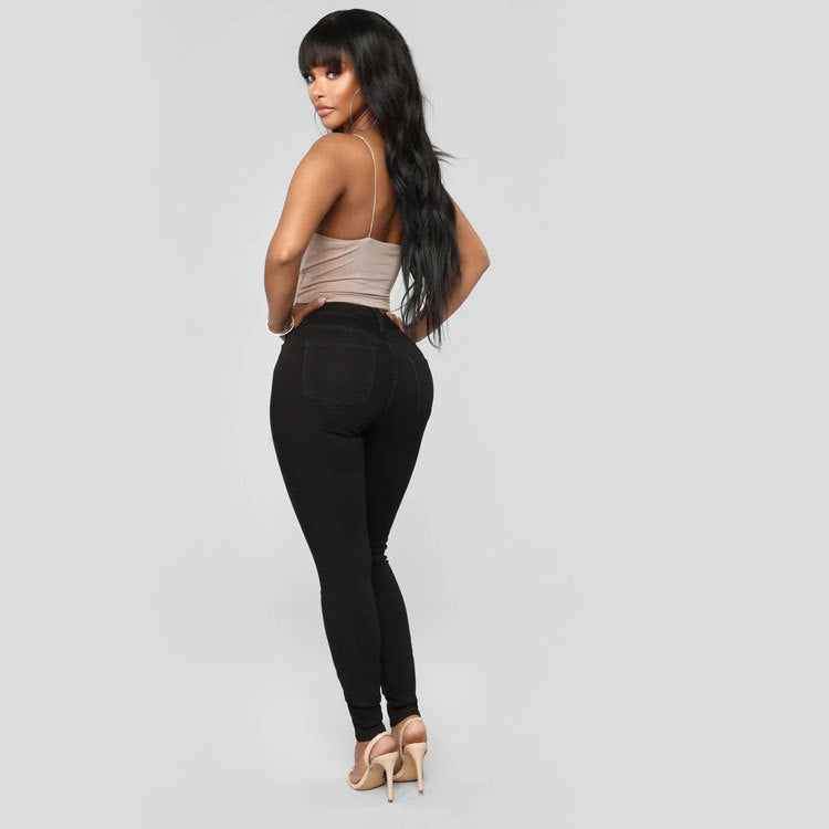 Damen Hochgeschnittene Skinny-Jeans mit Figurformendem Stretch Nord Taschen