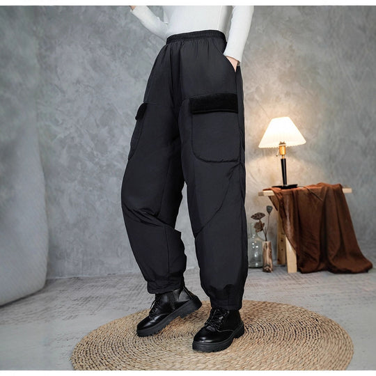 Damen gesteppte Thermo-Cargo-Hose mit elastischem Bund und Saumbündchen Nord Taschen