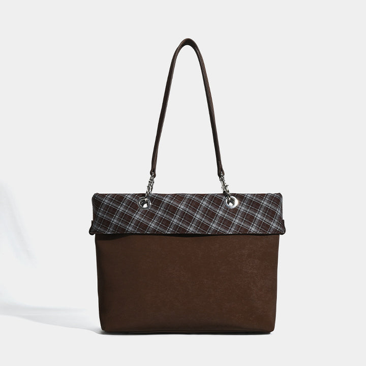Damen Schultertasche mit modischem Karomuster und robusten Materialien Nord Taschen