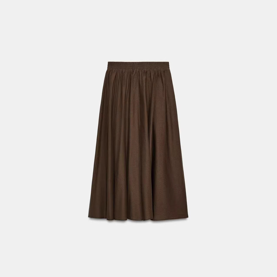 Damen Weicher A-Linien-Midirock mit elastischem Gummibund und fließender Chiffon‑Optik Nord Taschen