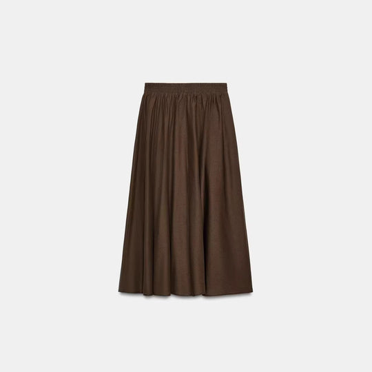 Damen Weicher A-Linien-Midirock mit elastischem Gummibund und fließender Chiffon‑Optik Nord Taschen