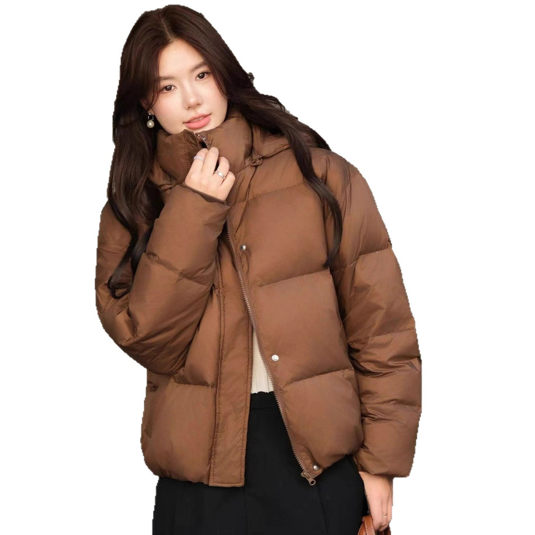 Damen Kurz geschnittene Oversize-Steppjacke mit XXL-Kapuze und thermischer Isolierung Nord Taschen