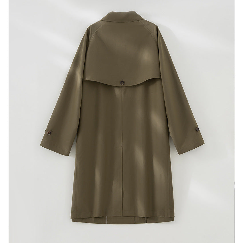Damen Mid-Length Trenchcoat mit verdeckter Druckknopfblende und verstellbaren Manschetten Nord Taschen
