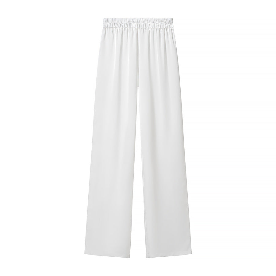 Damen Zweiteiliges Ensemble aus fließendem Cape mit asymmetrischem Saum und hochtaillierter Weitbein‑Hose Nord Taschen