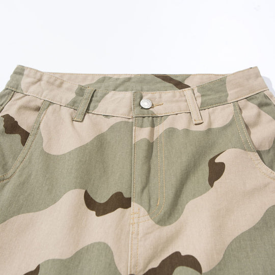 Damen Weite Cropped Cargohose im Camouflage Utility‑Look Nord Taschen